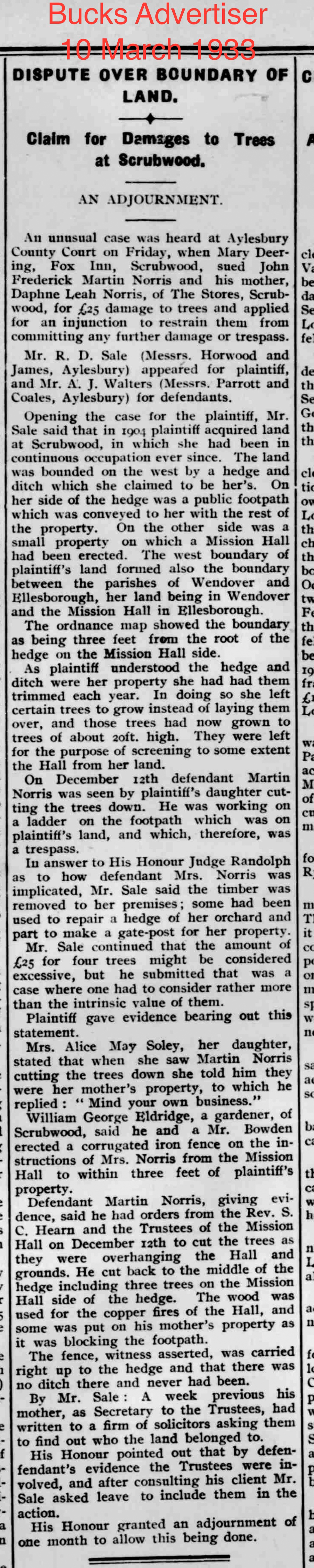 Missionhall Firewood1933